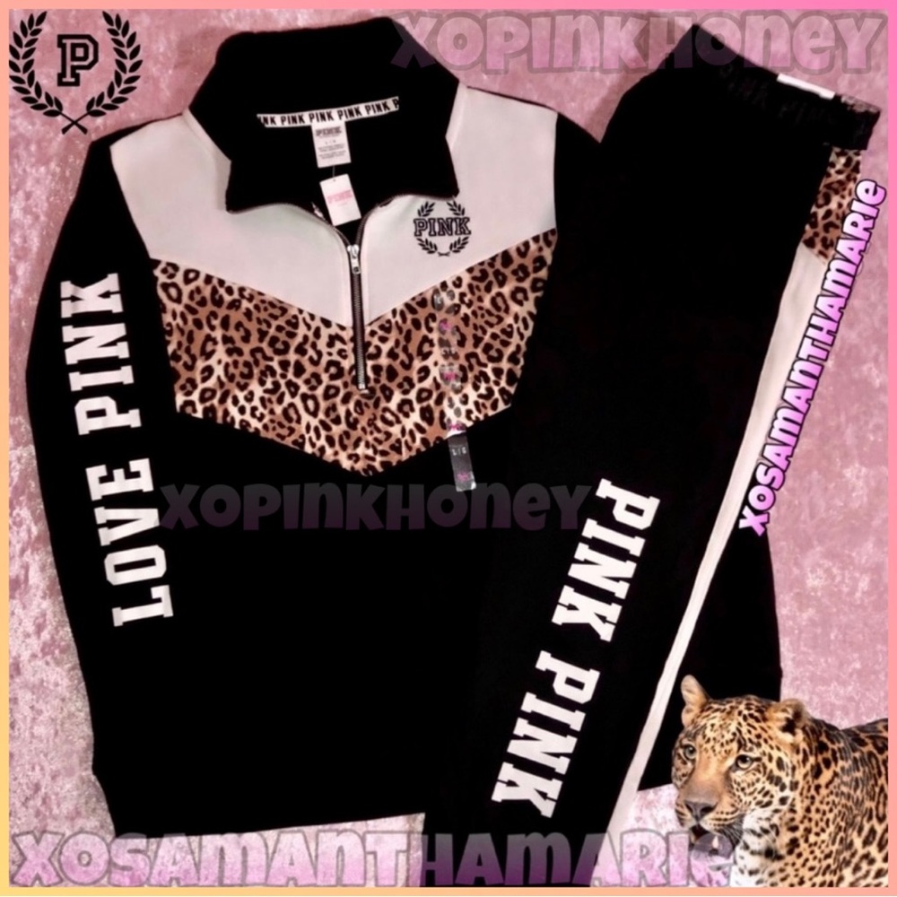 VS PINK Leopard Outfit Set 🖤✨